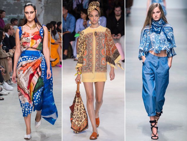 Silky scarf-printed pieces dominated the Spring 2019 runways.