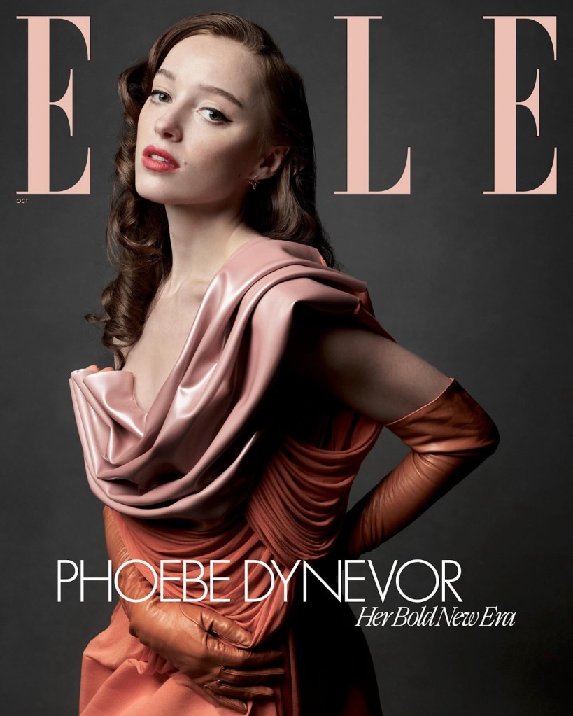 US Elle October 2023 : Phoebe Dynevor by Mark Seliger